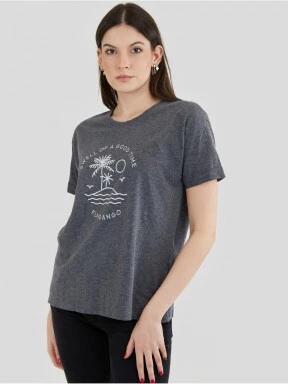 Fundango Nissa T-shirt női rövid ujjú póló szürke színben 1