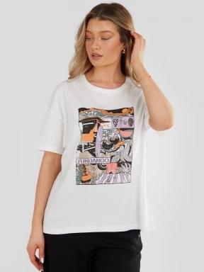 Fundango Nissa T-shirt női rövid ujjú póló fehér színben 1