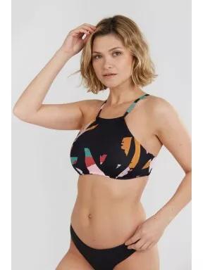 Fundango Hogg High Neck Top női bikini felső multikolor színben 1