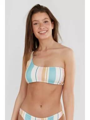 Fundango Madison One Shoulder Top női bikini felső fehér színben 1