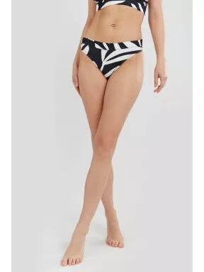 Fundango Sahara Mid Waist Full Bottoms női bikini alsó fekete színben 1