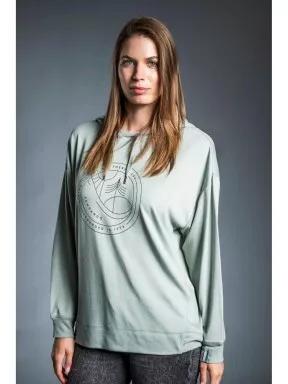 Fundango RICHMOND Hooded Pullover női kapucnis pulóver oliva színben 1