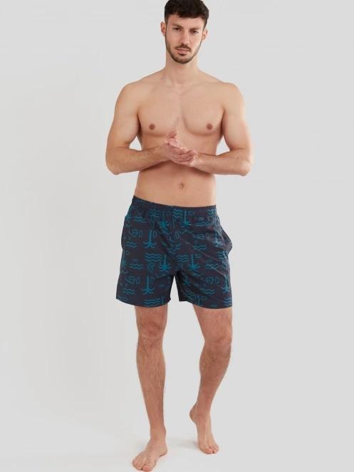 Fundango Bono Print Boardshort férfi boardshort kék színben 4