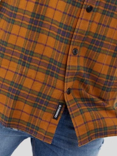 Fundango Harris Shirt férfi hosszú ujjú ing barna színben 6