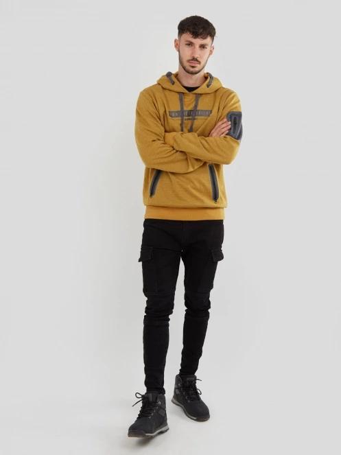 Fundango Force Tech Pullover férfi pulóver barna színben 4
