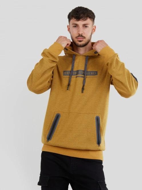 Fundango Force Tech Pullover férfi pulóver barna színben 5