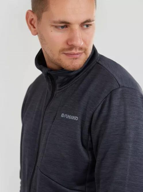 Fundango Jefferson Fleece Jacket férfi polár pulóver fekete színben 4