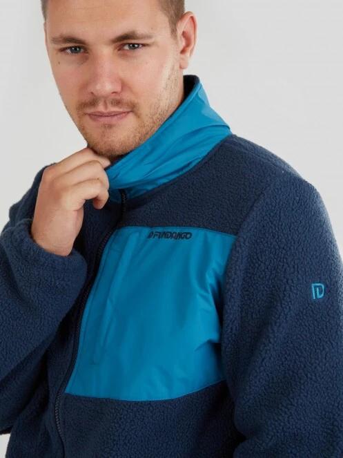 Fundango Haven Hybrid Jacket férfi polár pulóver kék színben 4