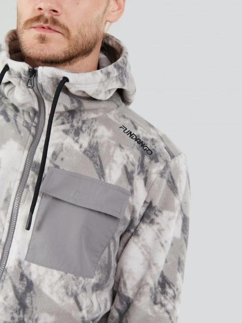 Fundango Nestor Fleece Jacket férfi polár pulóver szürke színben 6