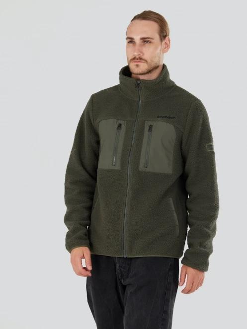 Fundango Haven Hybrid Jacket férfi pulóver zöld színben 5