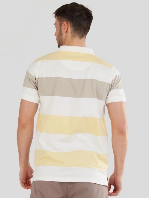 Fundango Incognito Stripe Poloshirt férfi galléros póló sárga színben 3