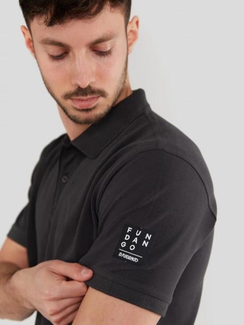 Fundango Molton Poloshirt férfi galléros póló szürke színben 4