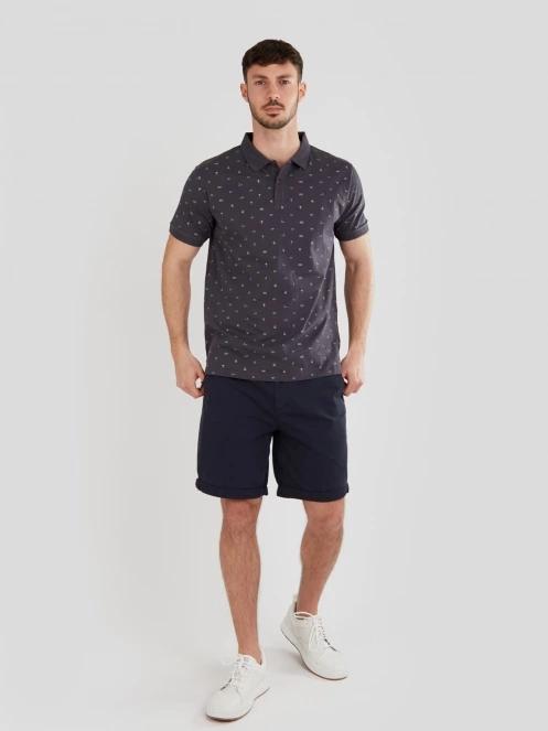 Fundango Incognito Pattern Poloshirt férfi galléros póló fekete színben 4