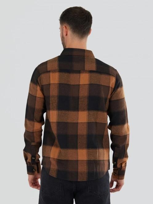 Fundango Harris Shirt férfi hosszú ujjú ing barna színben 3