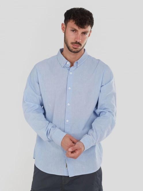 Fundango Ronan Shirt férfi hosszú ujjú ing kék színben 2
