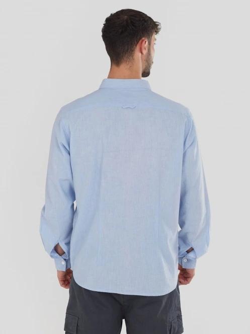 Fundango Ronan Shirt férfi hosszú ujjú ing kék színben 3