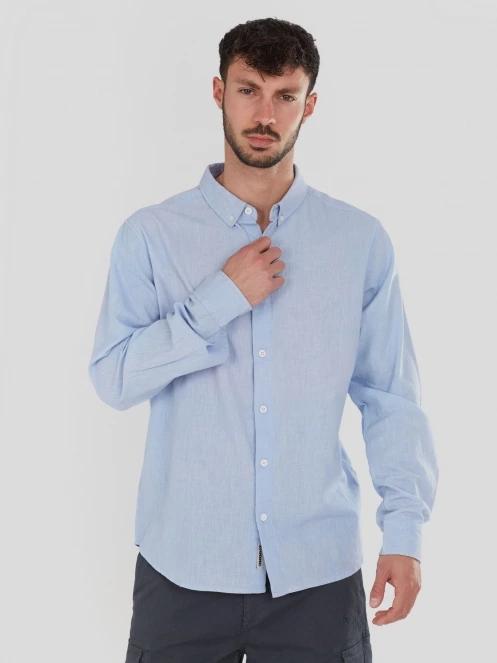 Fundango Ronan Shirt férfi hosszú ujjú ing kék színben 5