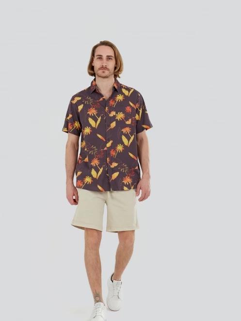 Fundango Chase Shirt férfi rövid ujjú ing sötétkék színben 4