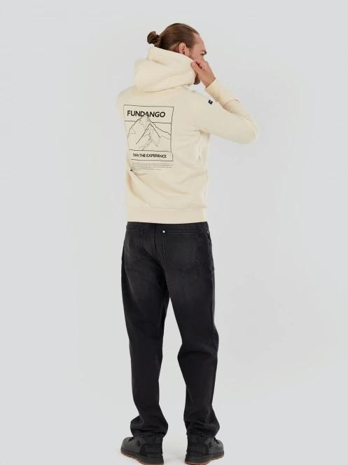 Fundango Talis Hooded Sweatshirt férfi kapucnis pulóver homok színben 4
