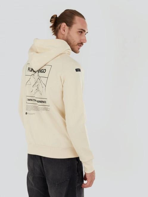 Fundango Talis Hooded Sweatshirt férfi kapucnis pulóver homok színben 5