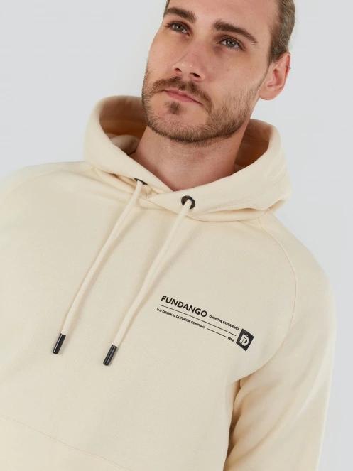 Fundango Talis Hooded Sweatshirt férfi kapucnis pulóver homok színben 6