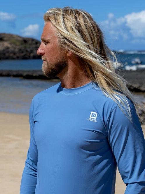 Fundango Manado Long II Rashguard férfi hosszú ujjú lycra kék színben 8