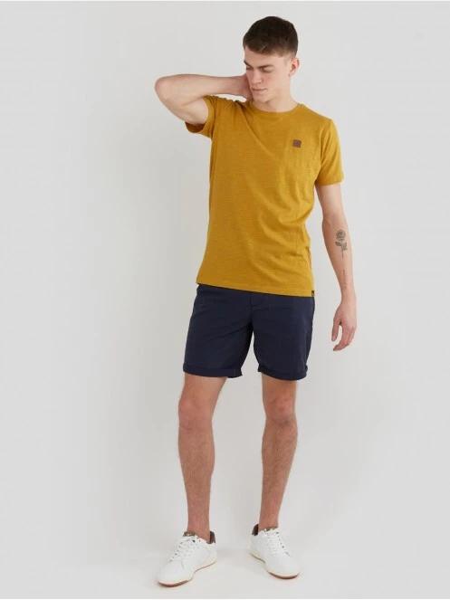 Fundango Jaggy Structured T-Shirt férfi rövid ujjú póló sárga színben 4