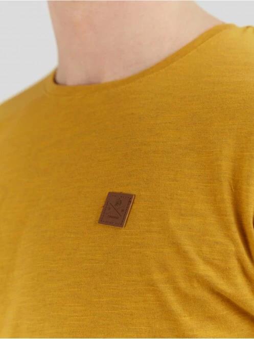 Fundango Jaggy Structured T-Shirt férfi rövid ujjú póló sárga színben 5