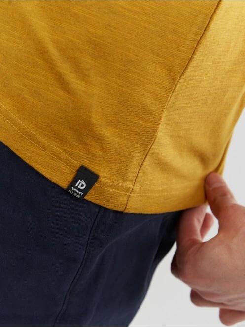 Fundango Jaggy Structured T-Shirt férfi rövid ujjú póló sárga színben 6