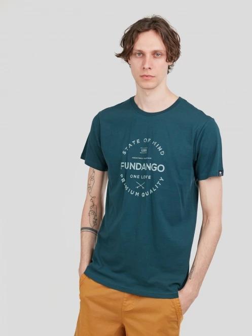 Fundango Basic-T Logo 04 férfi rövid ujjú póló zöld színben 2