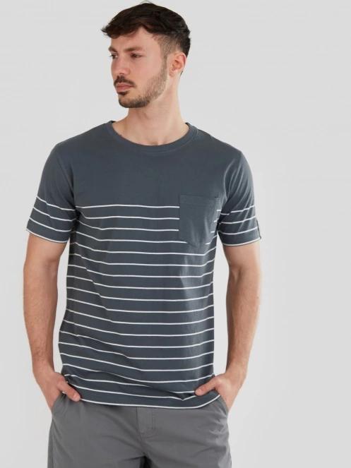 Fundango Jaggy Pocket T-shirt férfi rövid ujjú póló szürke színben 2