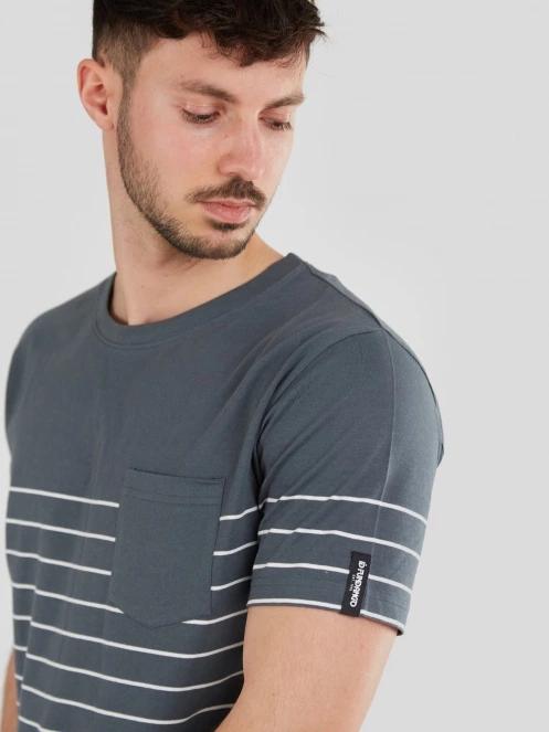 Fundango Jaggy Pocket T-shirt férfi rövid ujjú póló szürke színben 5