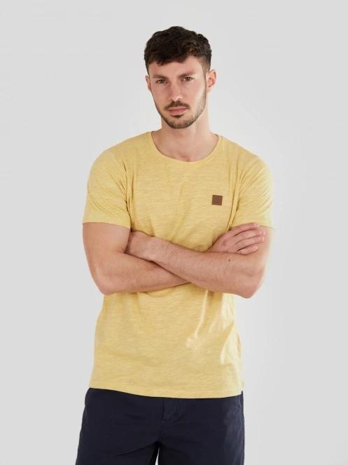 Fundango Jaggy Structured T-Shirt férfi rövid ujjú póló sárga színben 2