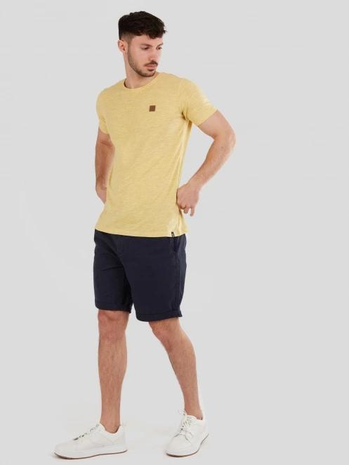 Fundango Jaggy Structured T-Shirt férfi rövid ujjú póló sárga színben 4