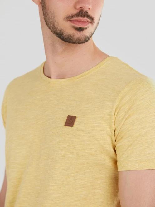 Fundango Jaggy Structured T-Shirt férfi rövid ujjú póló sárga színben 5