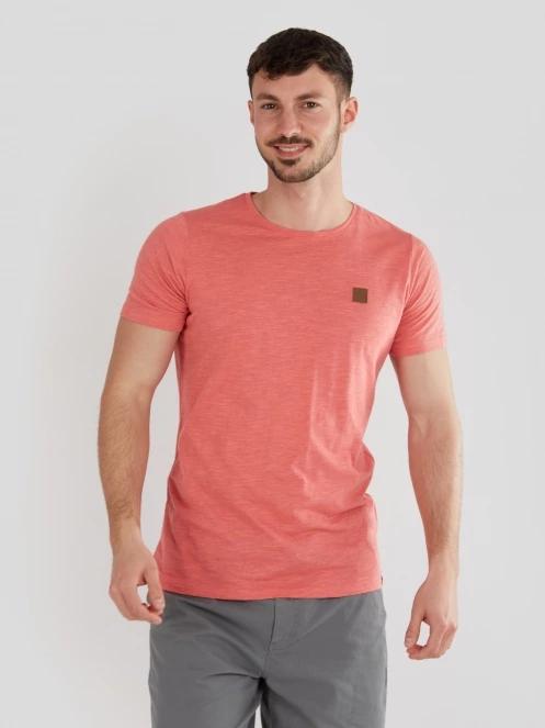 Fundango Jaggy Structured T-Shirt férfi rövid ujjú póló rózsaszín színben 2