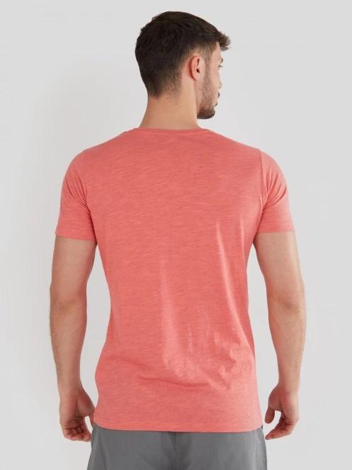 Fundango Jaggy Structured T-Shirt férfi rövid ujjú póló rózsaszín színben 3