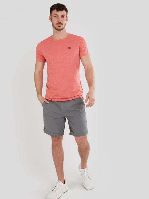 Fundango Jaggy Structured T-Shirt férfi rövid ujjú póló rózsaszín színben 4