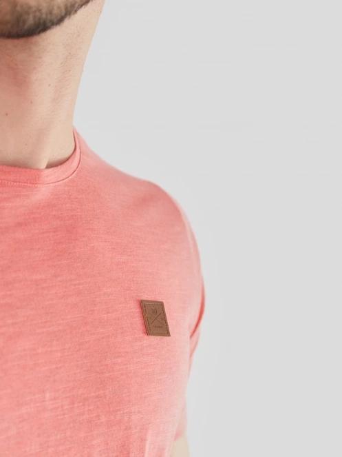 Fundango Jaggy Structured T-Shirt férfi rövid ujjú póló rózsaszín színben 5