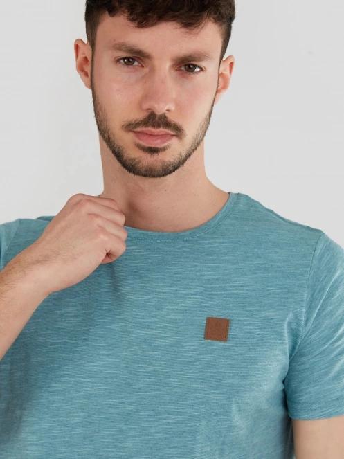 Fundango Jaggy Structured T-Shirt férfi rövid ujjú póló világoskék színben 5