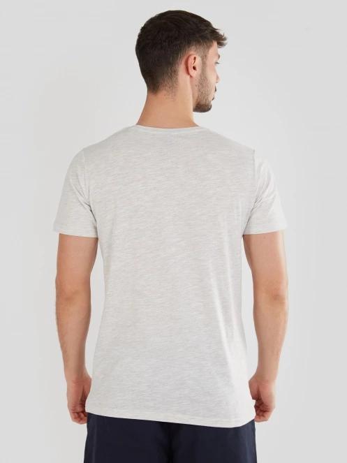 Fundango Jaggy Structured T-Shirt férfi rövid ujjú póló homok színben 3