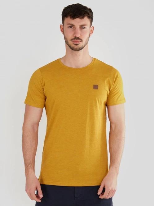 Fundango Jaggy Structured T-Shirt férfi rövid ujjú póló sárga színben 2