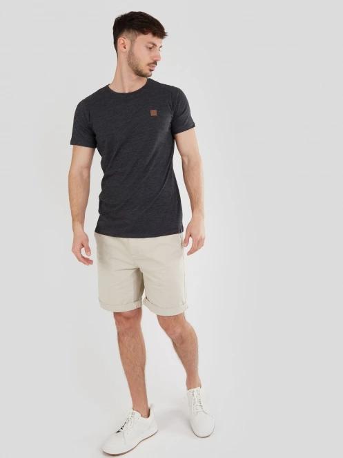 Fundango Jaggy Structured T-Shirt férfi rövid ujjú póló fekete színben 4