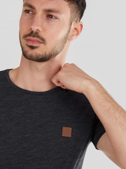 Fundango Jaggy Structured T-Shirt férfi rövid ujjú póló fekete színben 5