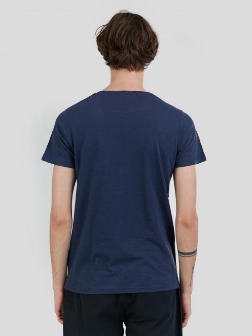 Fundango Jaggy Structured T-shirt férfi rövid ujjú póló sötétkék színben 3