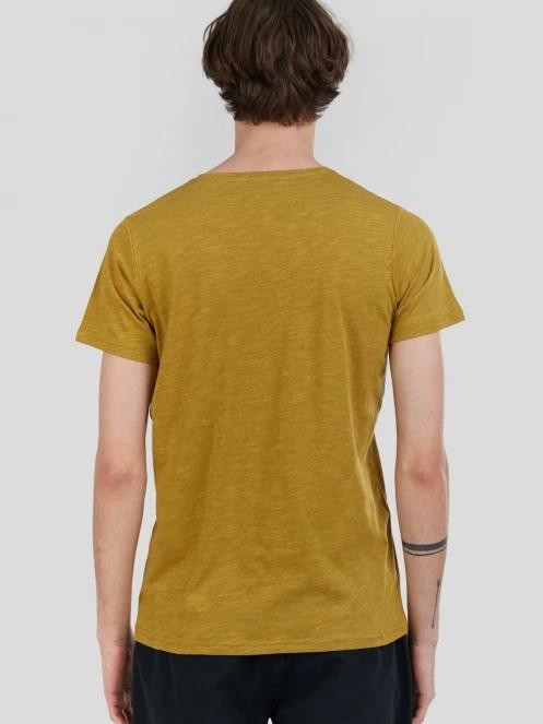 Fundango Jaggy Structured T-shirt férfi rövid ujjú póló oliva színben 3