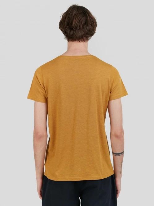 Fundango Jaggy Structured T-shirt férfi rövid ujjú póló sárga színben 3