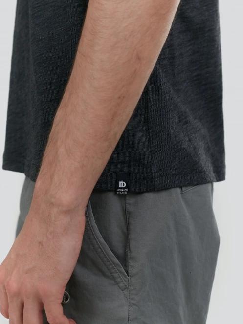 Fundango Jaggy Structured T-shirt férfi rövid ujjú póló fekete színben 7