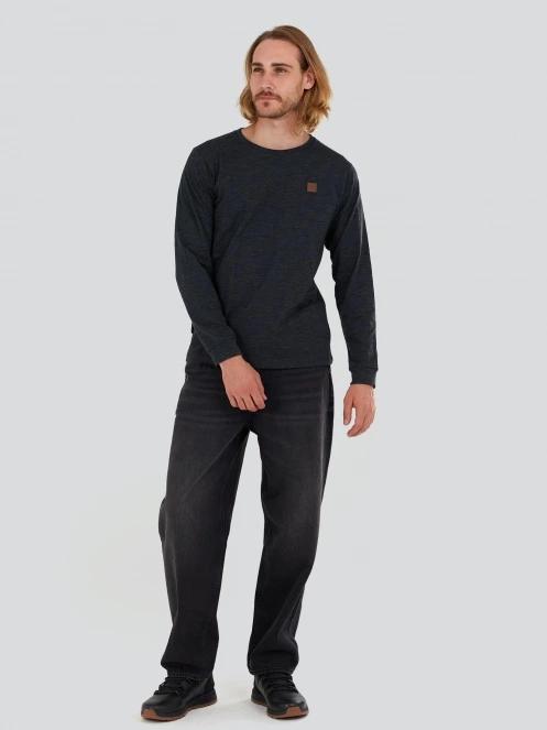 Fundango Justin Longsleeve T-shirt férfi hosszú ujjú póló fekete színben 4