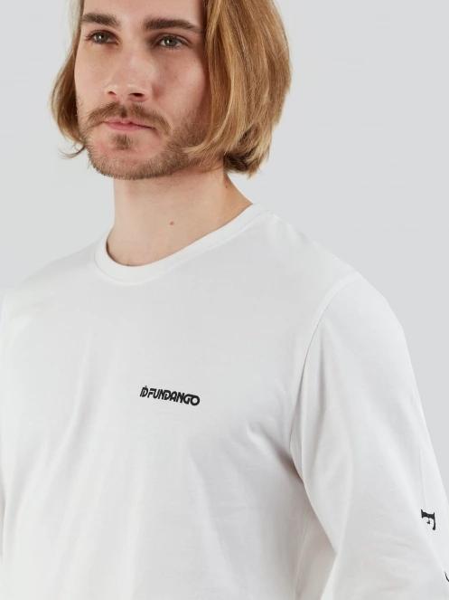 Fundango Essential Graphic Long-T férfi hosszú ujjú póló fehér színben 7